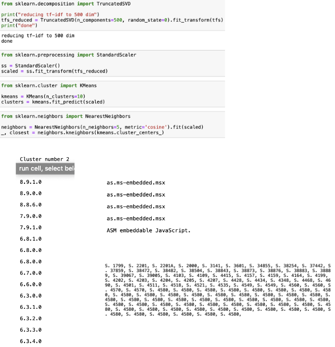 results cluster ex. 1